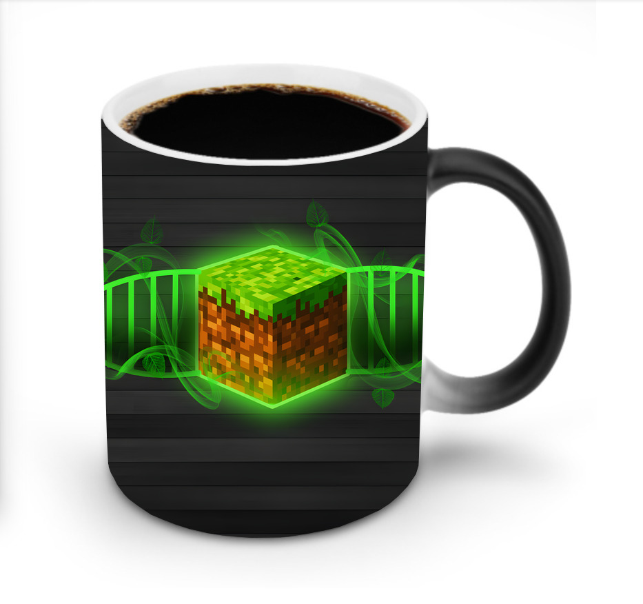 （画像用） マインクラフト ブロックの世界 Minecraft MC Block world 温度変色マグカップ
