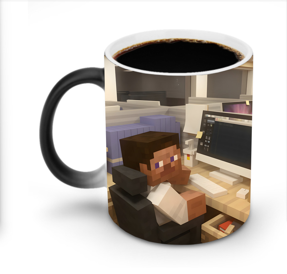 （画像用） マインクラフト ブロックの世界 Minecraft MC Block world 温度変色マグカップ