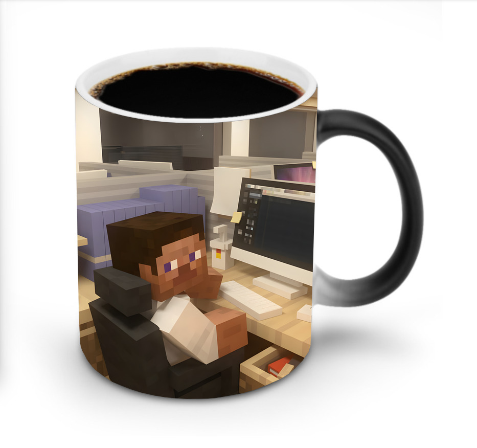 （画像用） マインクラフト ブロックの世界 Minecraft MC Block world 温度変色マグカップ