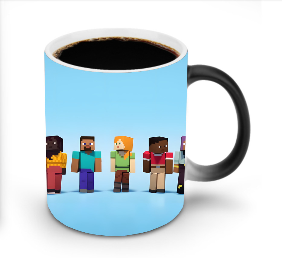 （画像用） マインクラフト ブロックの世界 Minecraft MC Block world 温度変色マグカップ