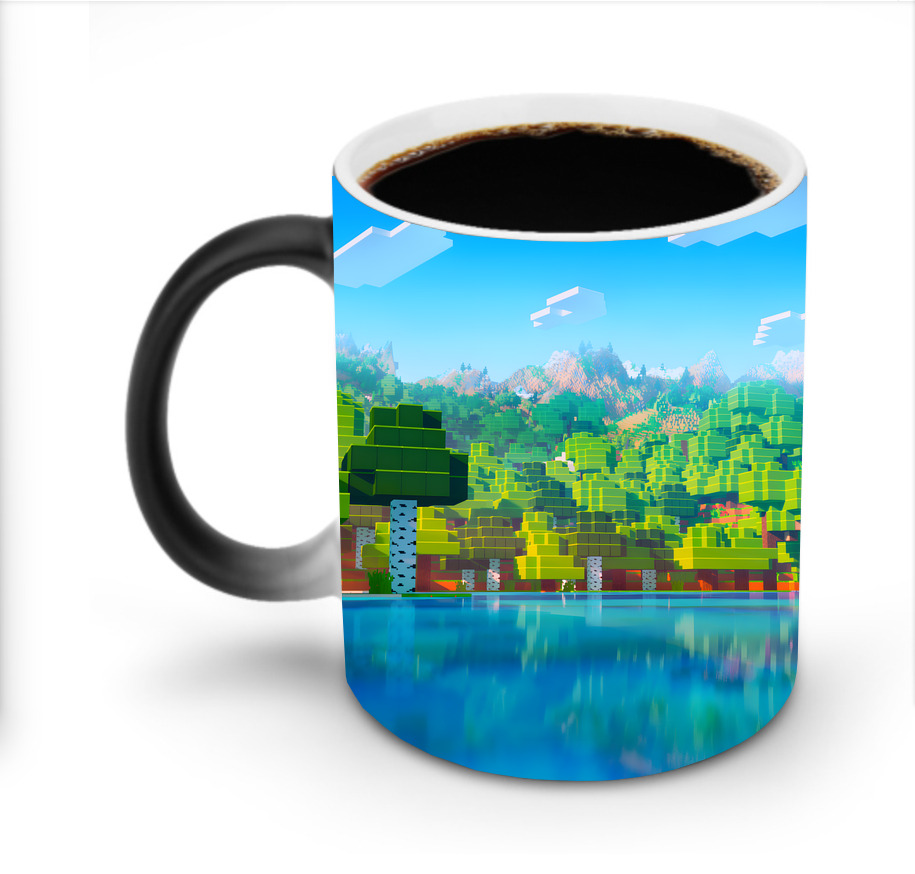 （画像用） マインクラフト ブロックの世界 Minecraft MC Block world 温度変色マグカップ