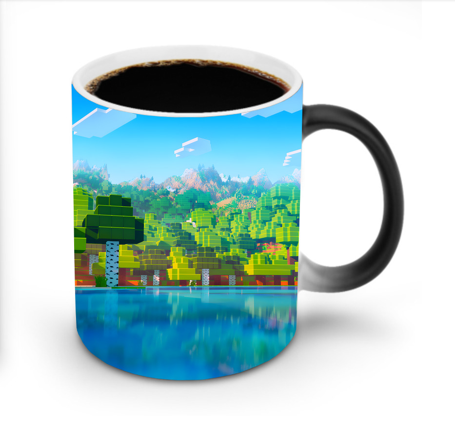 （画像用） マインクラフト ブロックの世界 Minecraft MC Block world 温度変色マグカップ