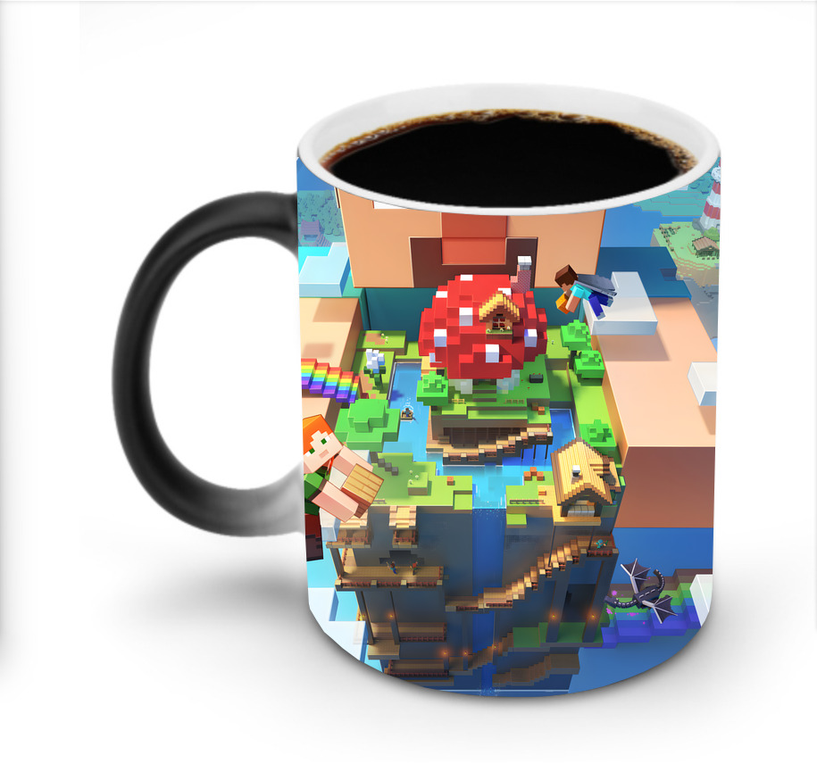 （画像用） マインクラフト ブロックの世界 Minecraft MC Block world 温度変色マグカップ