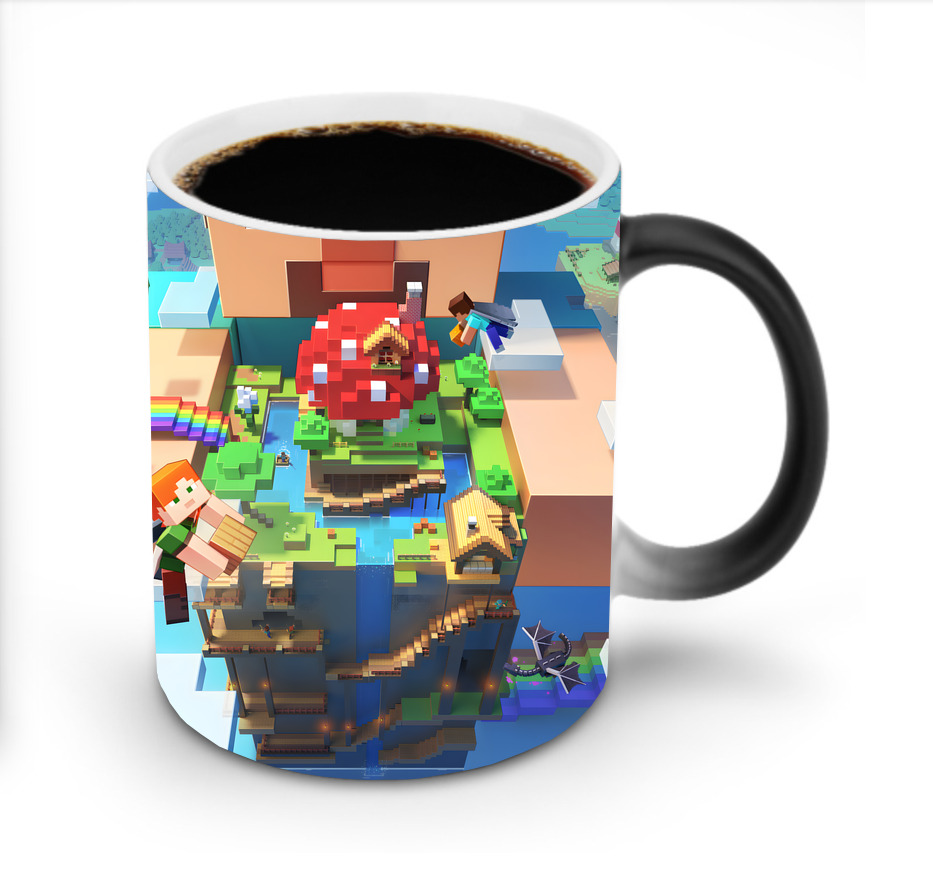 （画像用） マインクラフト ブロックの世界 Minecraft MC Block world 温度変色マグカップ
