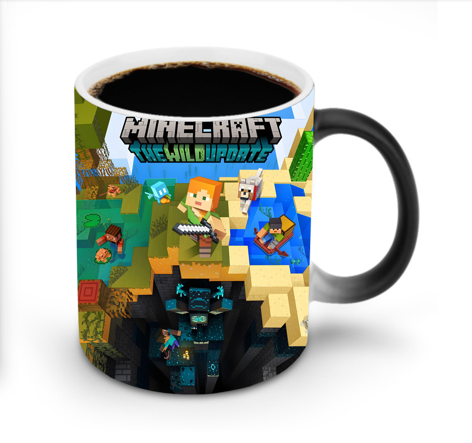 （画像用） マインクラフト ブロックの世界 Minecraft MC Block world 温度変色マグカップ