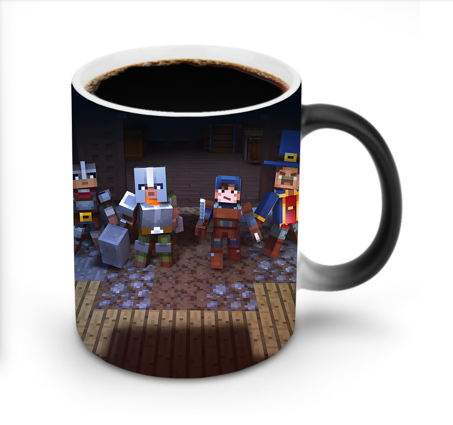 （画像用） マインクラフト ブロックの世界 Minecraft MC Block world 温度変色マグカップ