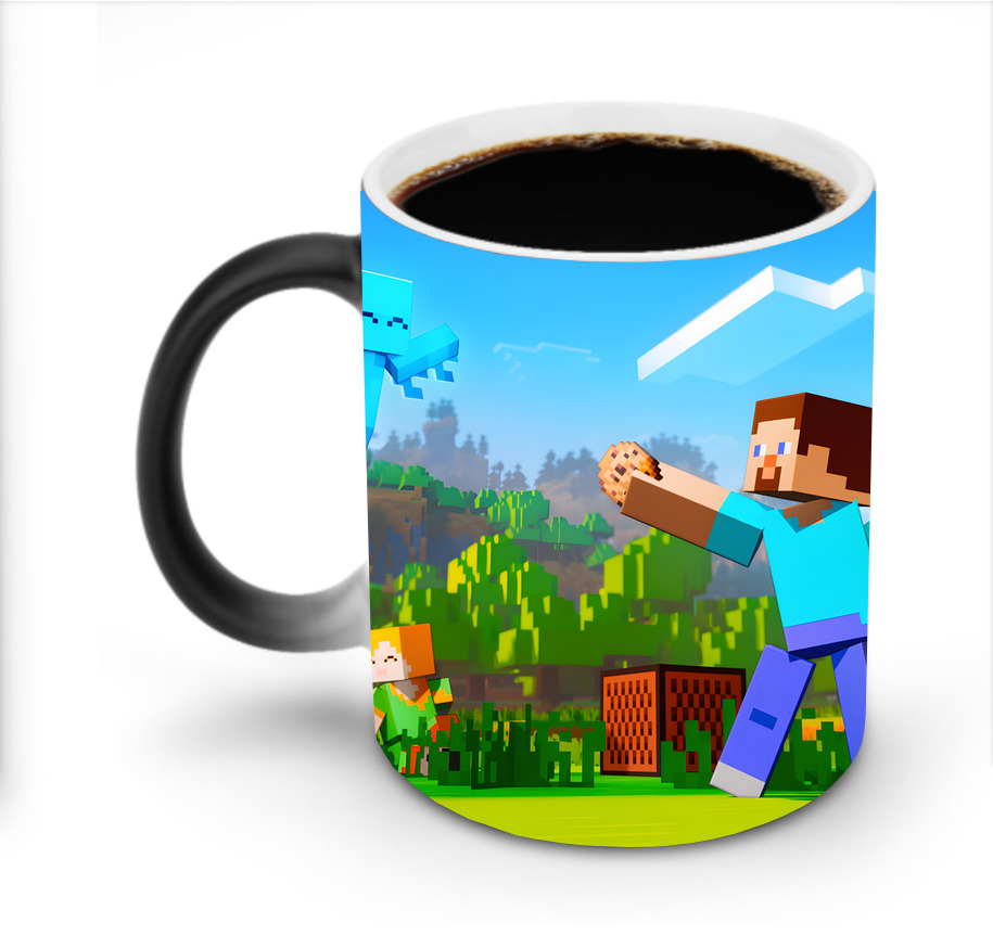 （画像用） マインクラフト ブロックの世界 Minecraft MC Block world 温度変色マグカップ