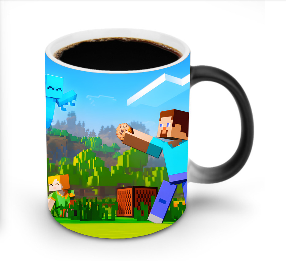 （画像用） マインクラフト ブロックの世界 Minecraft MC Block world 温度変色マグカップ