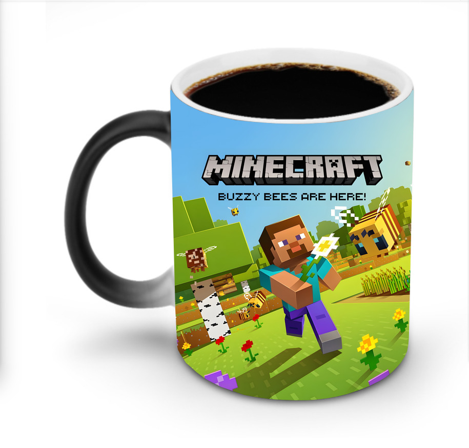 （画像用） マインクラフト ブロックの世界 Minecraft MC Block world 温度変色マグカップ