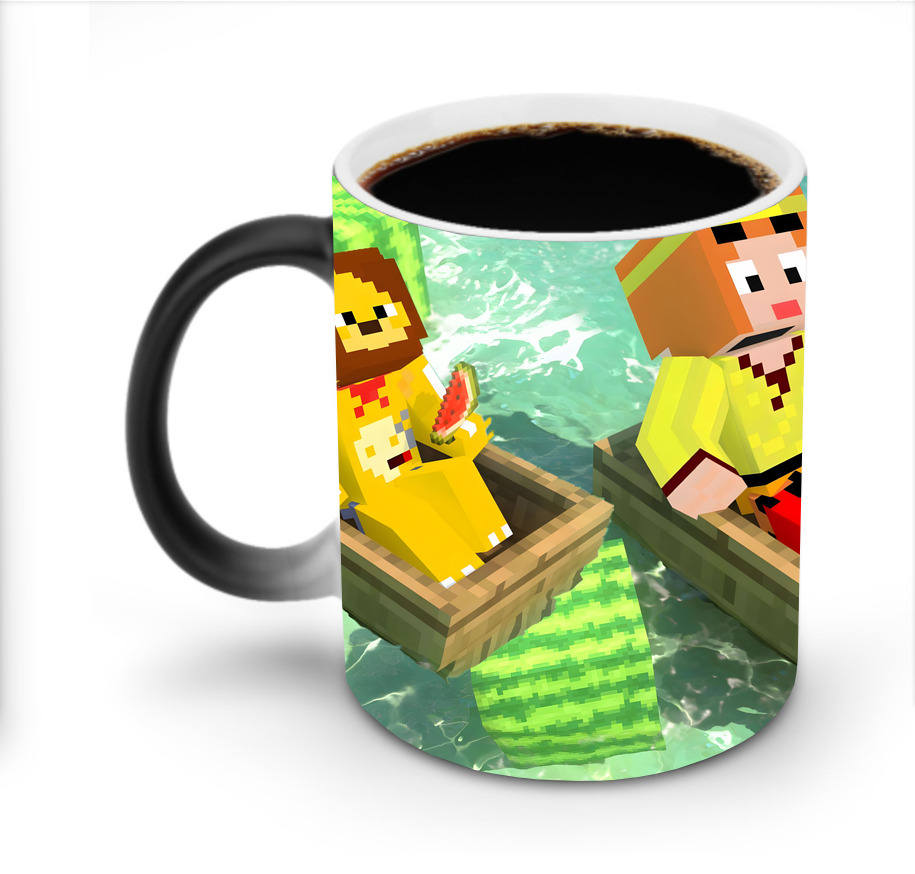 （画像用） マインクラフト ブロックの世界 Minecraft MC Block world 温度変色マグカップ