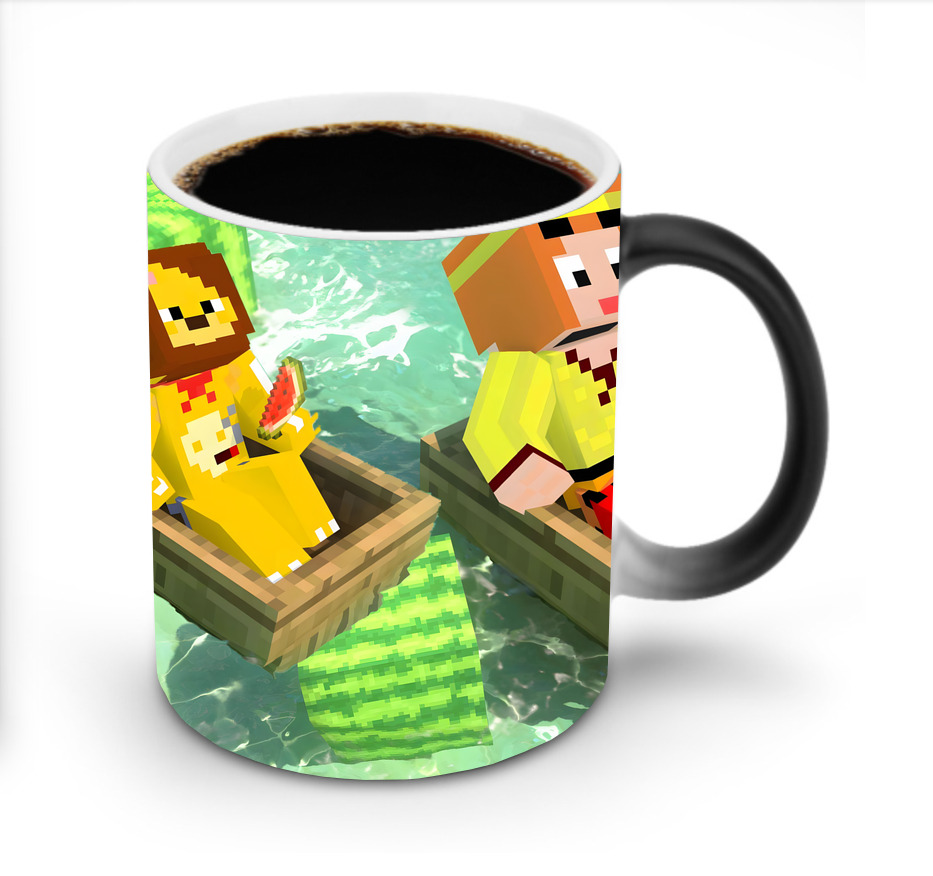 （画像用） マインクラフト ブロックの世界 Minecraft MC Block world 温度変色マグカップ