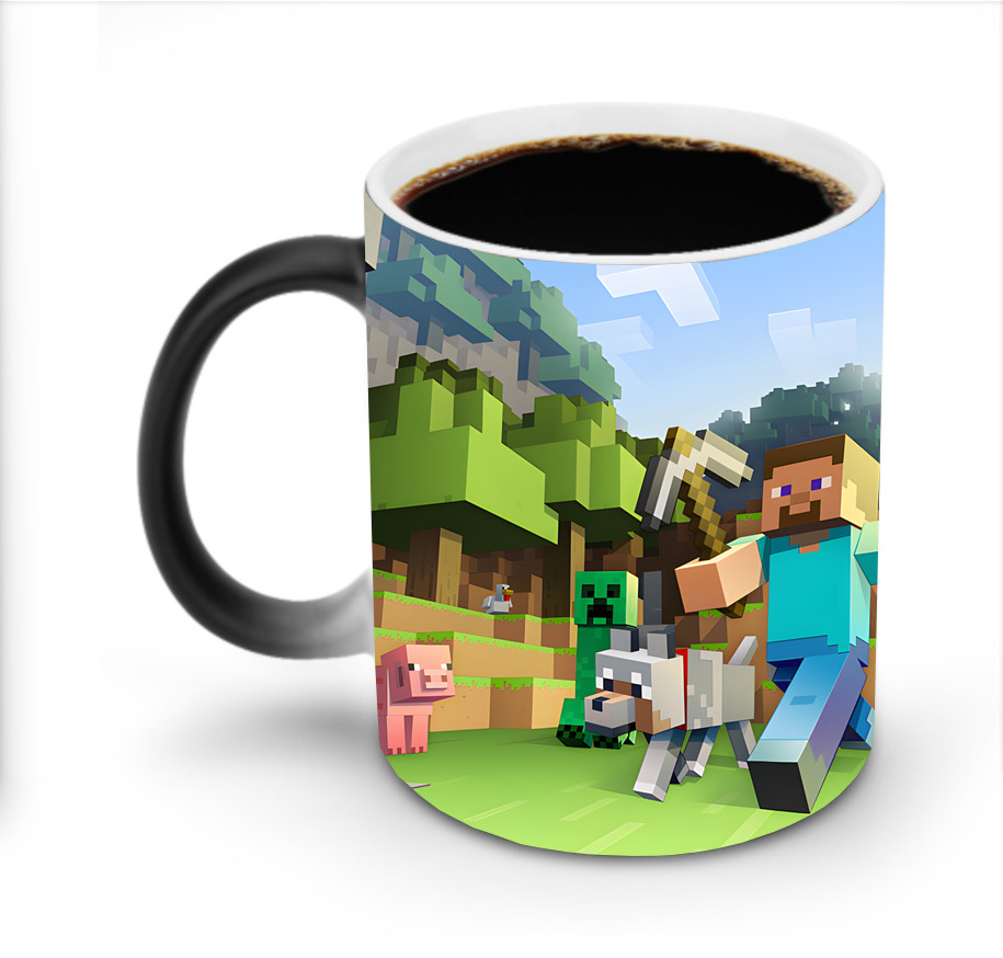 （画像用） マインクラフト ブロックの世界 Minecraft MC Block world 温度変色マグカップ
