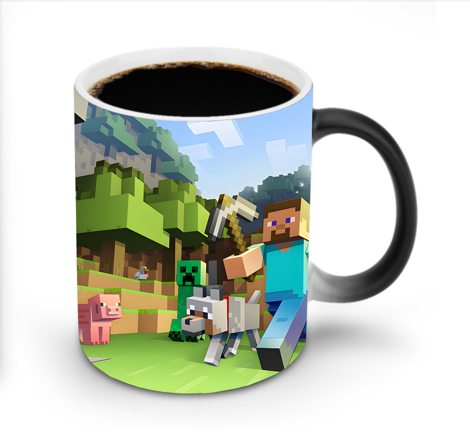 （画像用） マインクラフト ブロックの世界 Minecraft MC Block world 温度変色マグカップ