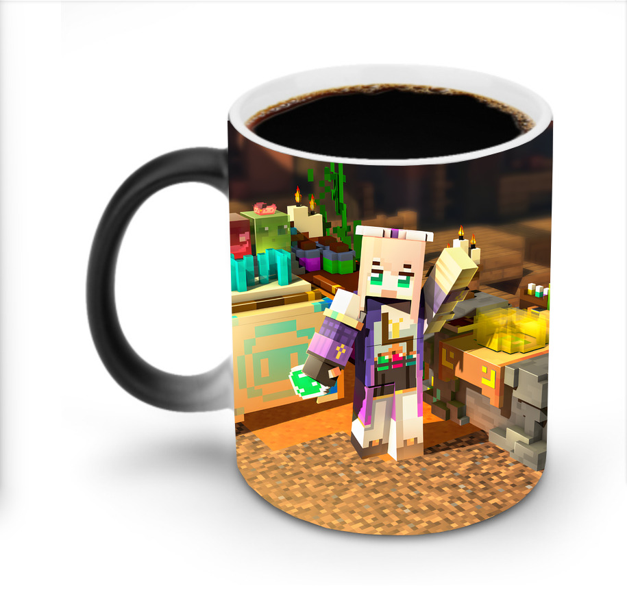 （画像用） マインクラフト ブロックの世界 Minecraft MC Block world 温度変色マグカップ