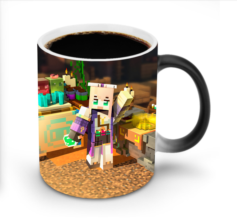 （画像用） マインクラフト ブロックの世界 Minecraft MC Block world 温度変色マグカップ
