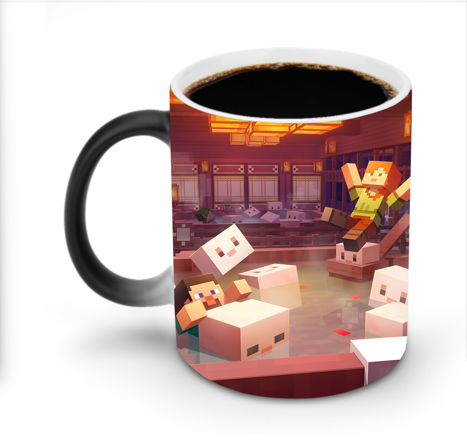 （画像用） マインクラフト ブロックの世界 Minecraft MC Block world 温度変色マグカップ