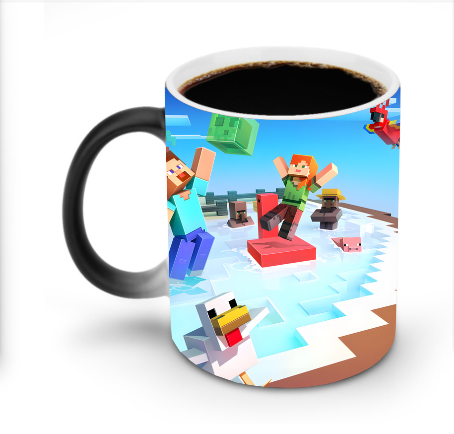 （画像用） マインクラフト ブロックの世界 Minecraft MC Block world 温度変色マグカップ