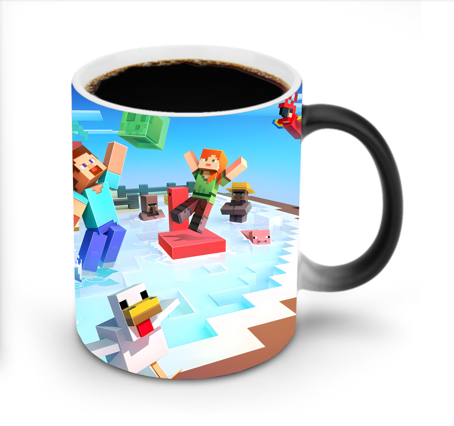（画像用） マインクラフト ブロックの世界 Minecraft MC Block world 温度変色マグカップ