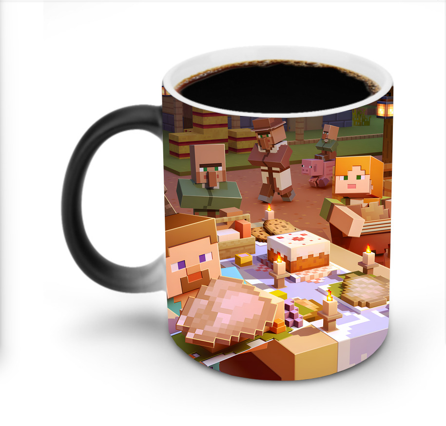 （画像用） マインクラフト ブロックの世界 Minecraft MC Block world 温度変色マグカップ