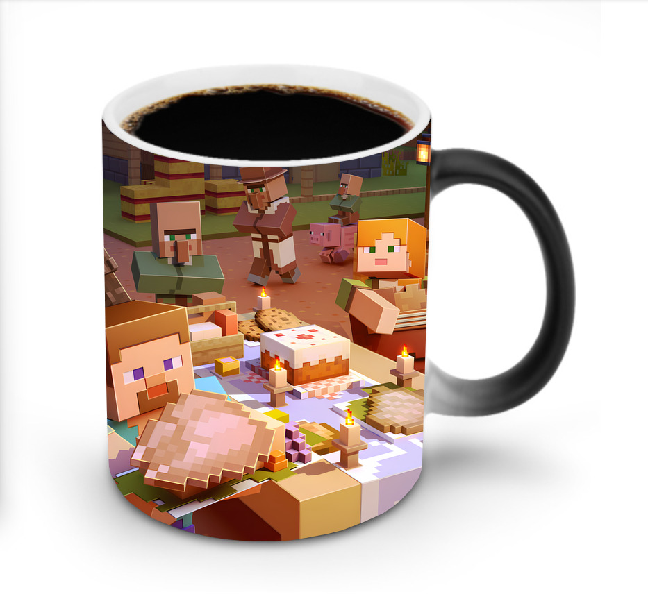 （画像用） マインクラフト ブロックの世界 Minecraft MC Block world 温度変色マグカップ