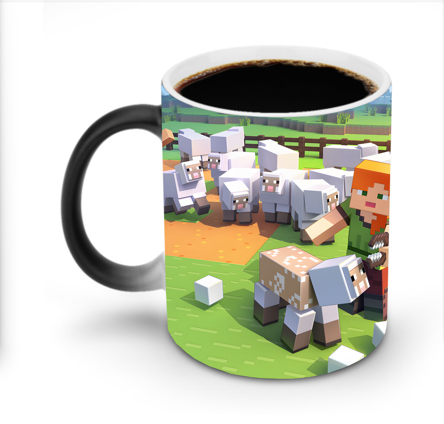 （画像用） マインクラフト ブロックの世界 Minecraft MC Block world 温度変色マグカップ