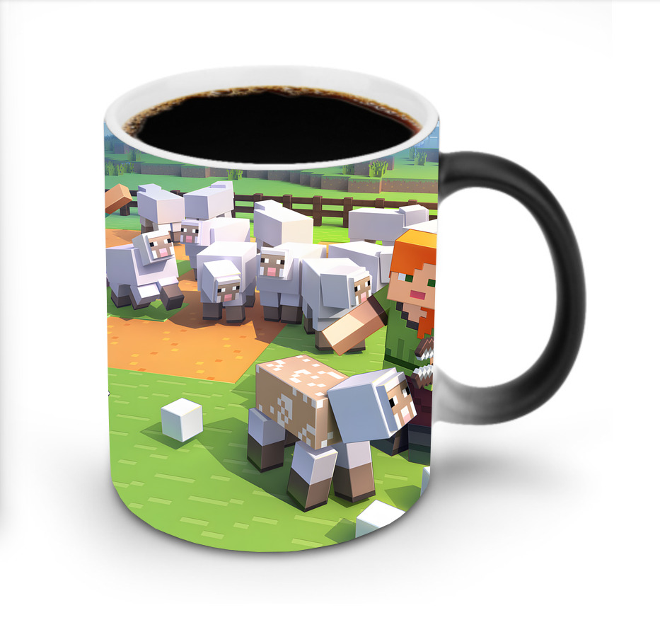 （画像用） マインクラフト ブロックの世界 Minecraft MC Block world 温度変色マグカップ