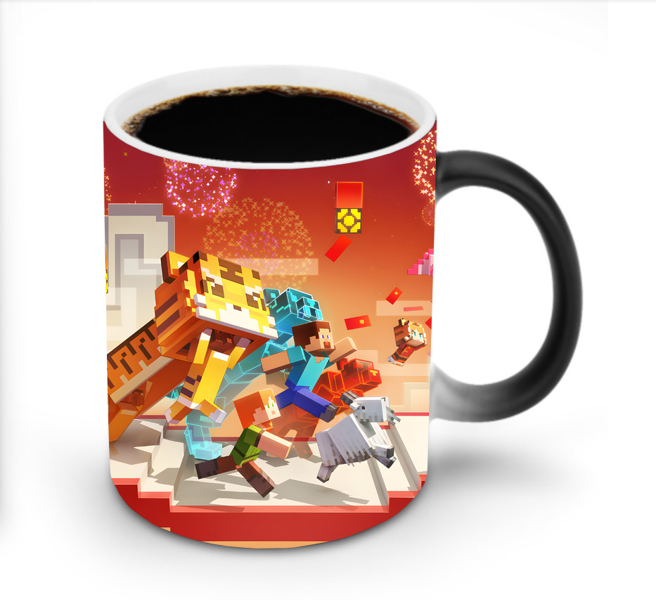 （画像用） マインクラフト ブロックの世界 Minecraft MC Block world 温度変色マグカップ