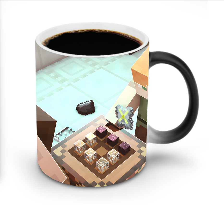 （画像用） マインクラフト ブロックの世界 Minecraft MC Block world 温度変色マグカップ