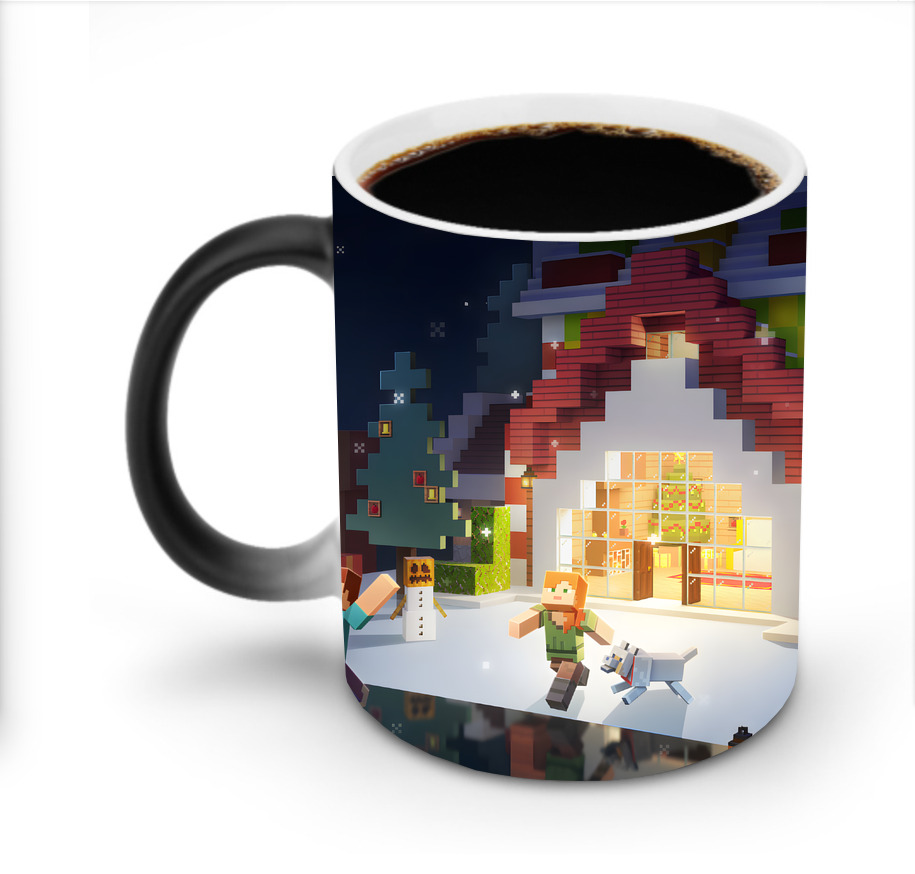 （画像用） マインクラフト ブロックの世界 Minecraft MC Block world 温度変色マグカップ