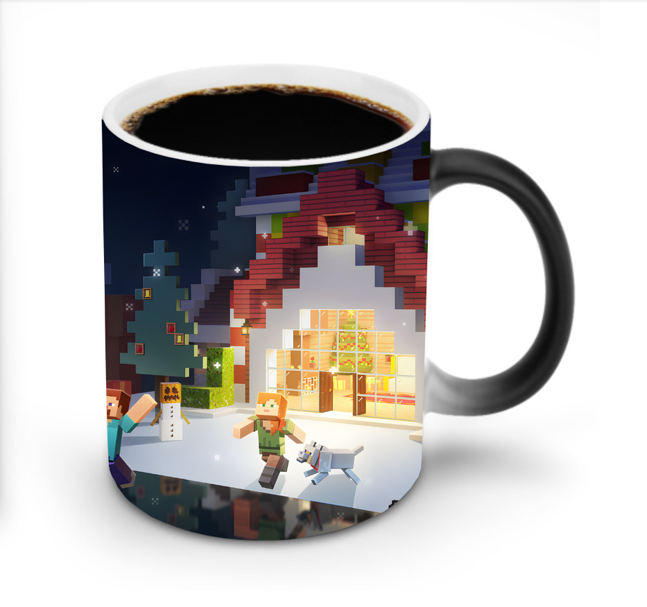 （画像用） マインクラフト ブロックの世界 Minecraft MC Block world 温度変色マグカップ