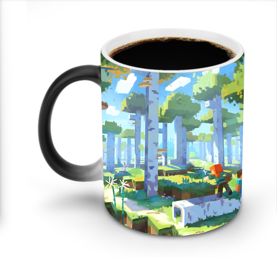 （画像用） マインクラフト ブロックの世界 Minecraft MC Block world 温度変色マグカップ