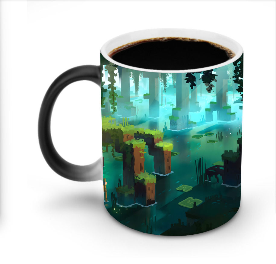 （画像用） マインクラフト ブロックの世界 Minecraft MC Block world 温度変色マグカップ