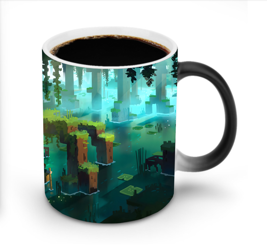 （画像用） マインクラフト ブロックの世界 Minecraft MC Block world 温度変色マグカップ