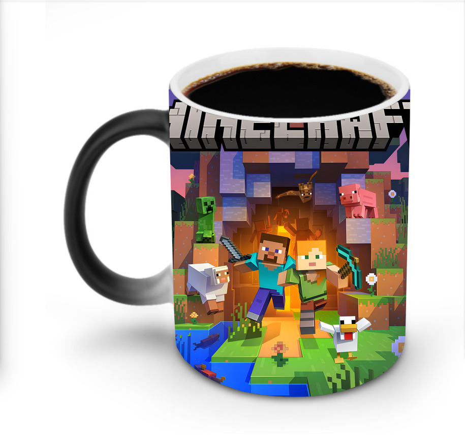 （画像用） マインクラフト ブロックの世界 Minecraft MC Block world 温度変色マグカップ