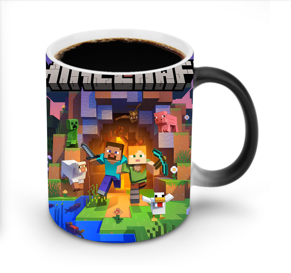 （画像用） マインクラフト ブロックの世界 Minecraft MC Block world 温度変色マグカップ