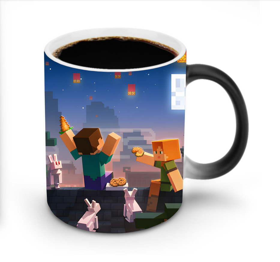 （画像用） マインクラフト ブロックの世界 Minecraft MC Block world 温度変色マグカップ