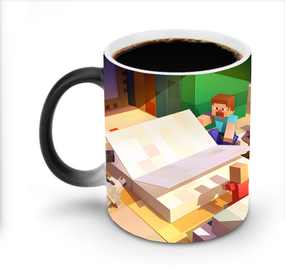 （画像用） マインクラフト ブロックの世界 Minecraft MC Block world 温度変色マグカップ