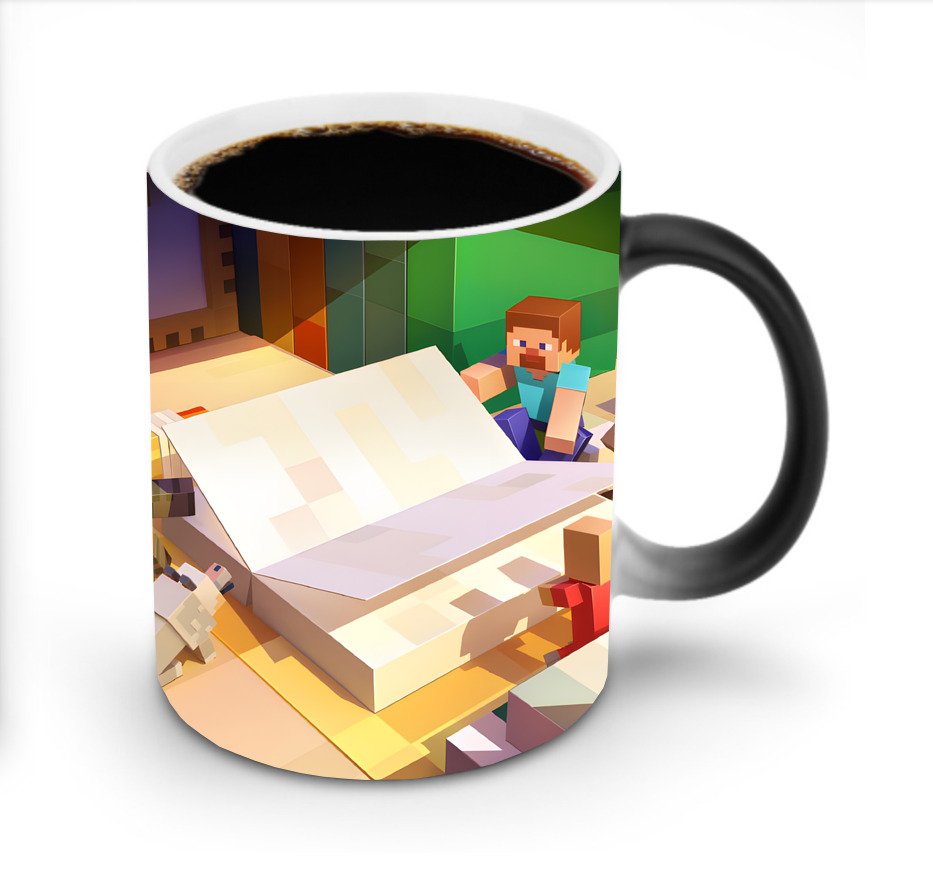 （画像用） マインクラフト ブロックの世界 Minecraft MC Block world 温度変色マグカップ