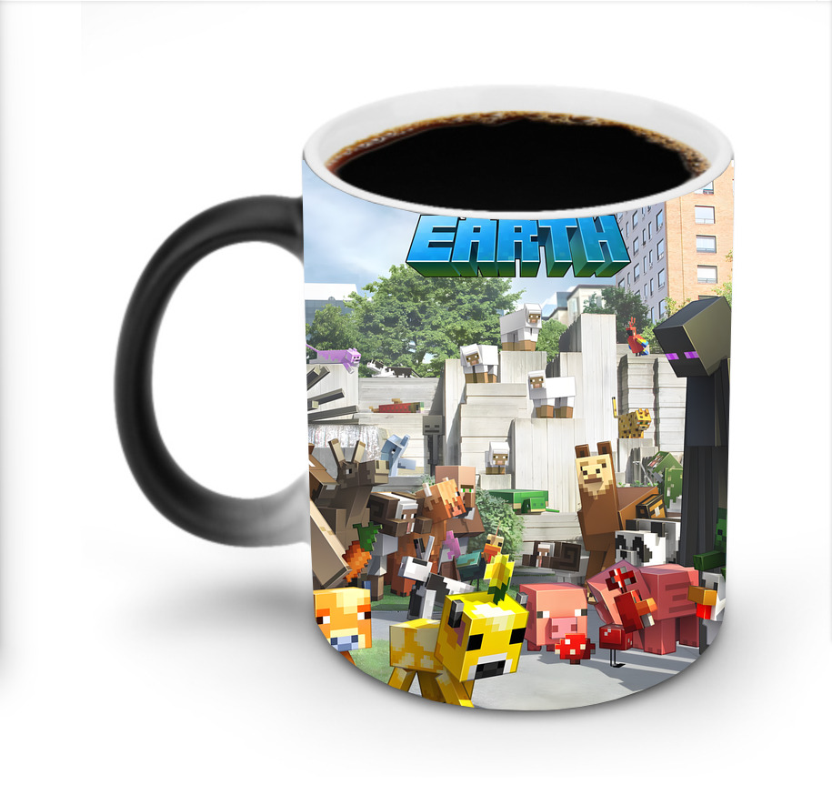 （画像用） マインクラフト ブロックの世界 Minecraft MC Block world 温度変色マグカップ