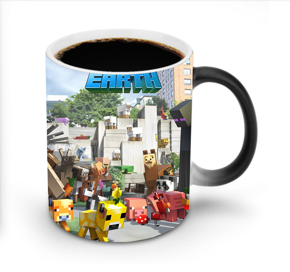 （画像用） マインクラフト ブロックの世界 Minecraft MC Block world 温度変色マグカップ