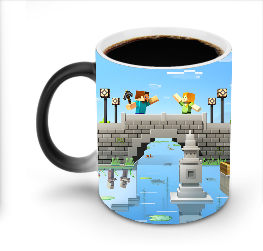 （画像用） マインクラフト ブロックの世界 Minecraft MC Block world 温度変色マグカップ