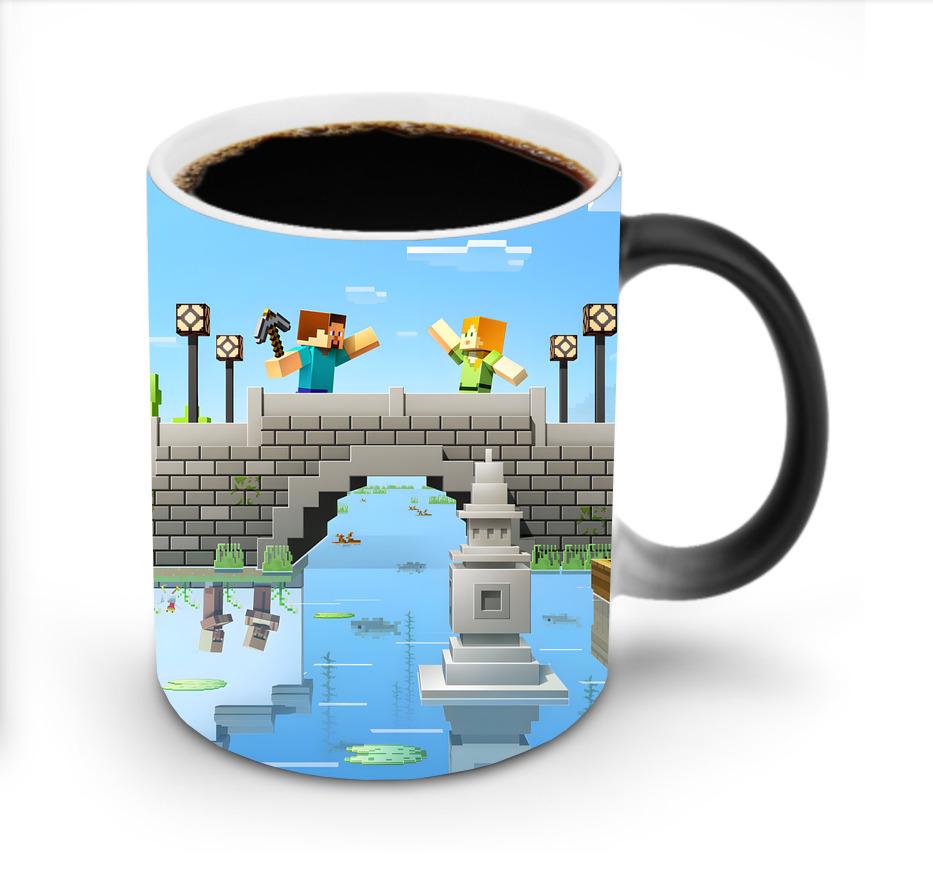 （画像用） マインクラフト ブロックの世界 Minecraft MC Block world 温度変色マグカップ