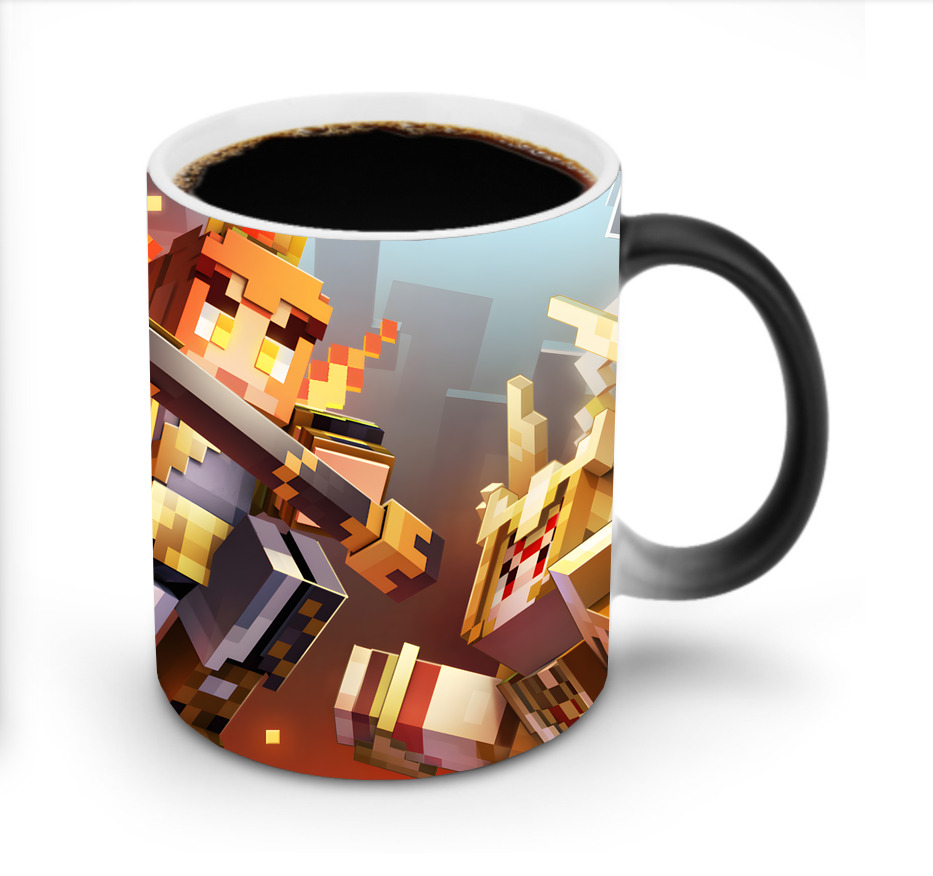 （画像用） マインクラフト ブロックの世界 Minecraft MC Block world 温度変色マグカップ