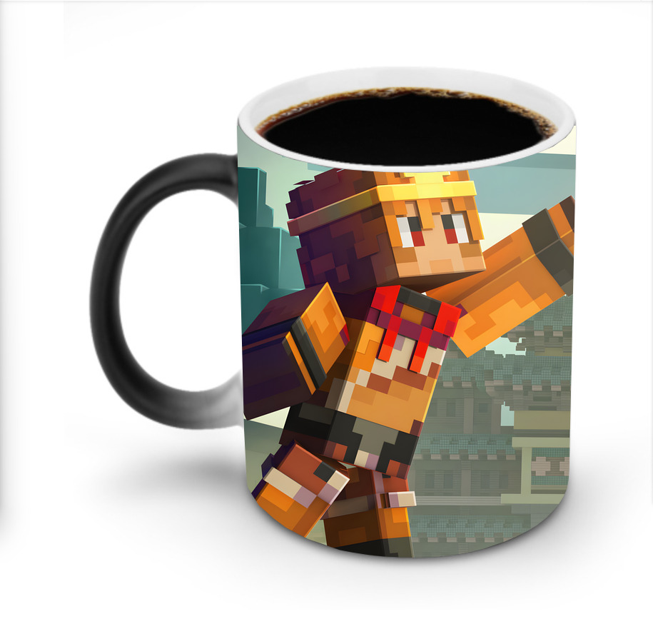 （画像用） マインクラフト ブロックの世界 Minecraft MC Block world 温度変色マグカップ