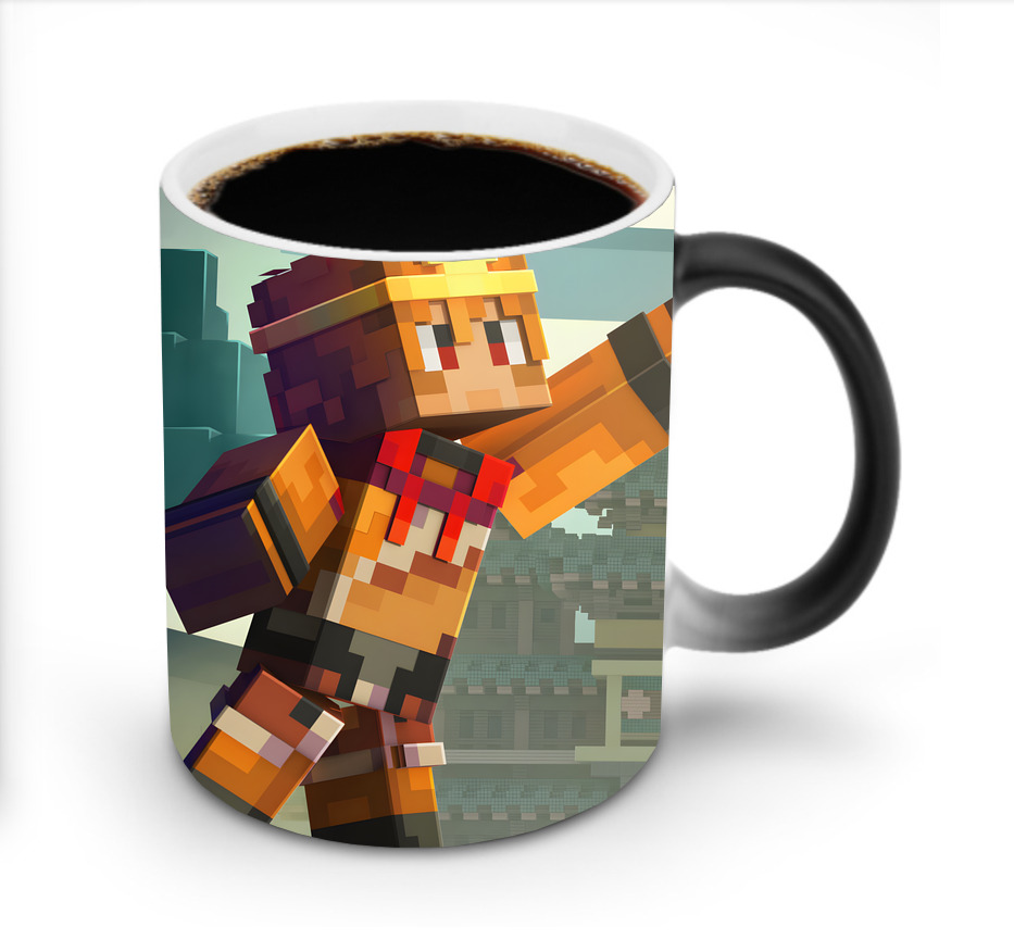 （画像用） マインクラフト ブロックの世界 Minecraft MC Block world 温度変色マグカップ