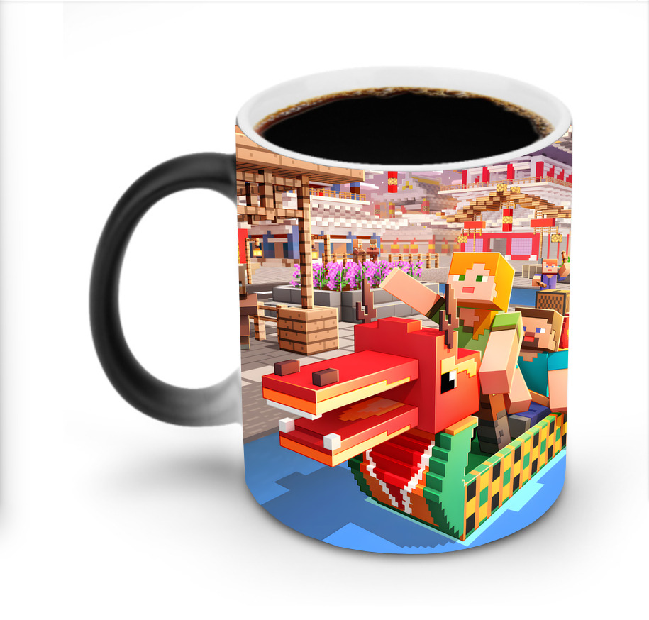 （画像用） マインクラフト ブロックの世界 Minecraft MC Block world 温度変色マグカップ