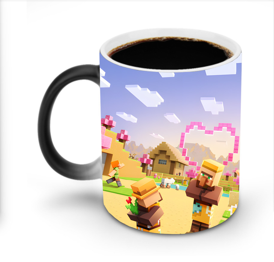 （画像用） マインクラフト ブロックの世界 Minecraft MC Block world 温度変色マグカップ