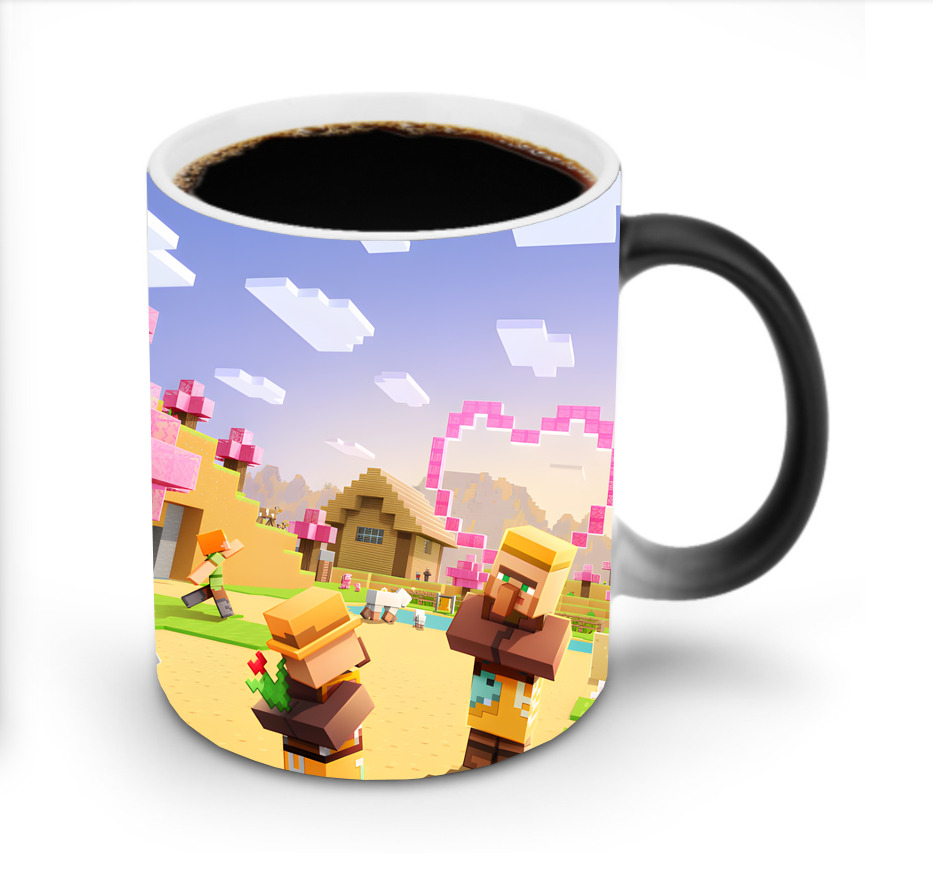 （画像用） マインクラフト ブロックの世界 Minecraft MC Block world 温度変色マグカップ