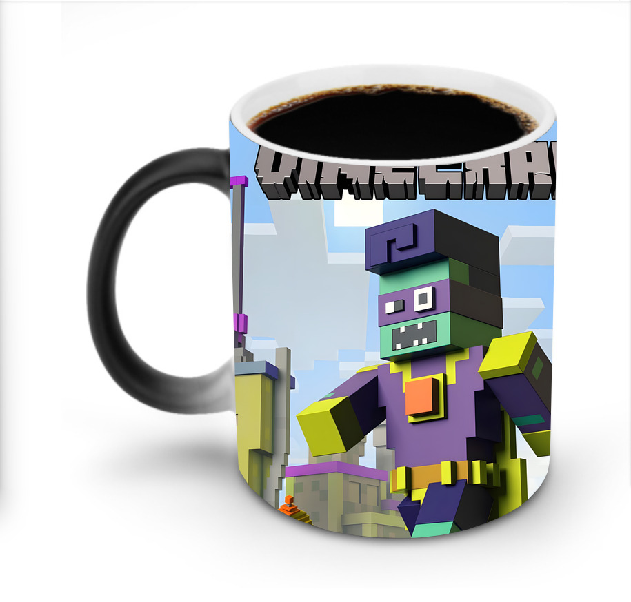 （画像用） マインクラフト ブロックの世界 Minecraft MC Block world 温度変色マグカップ