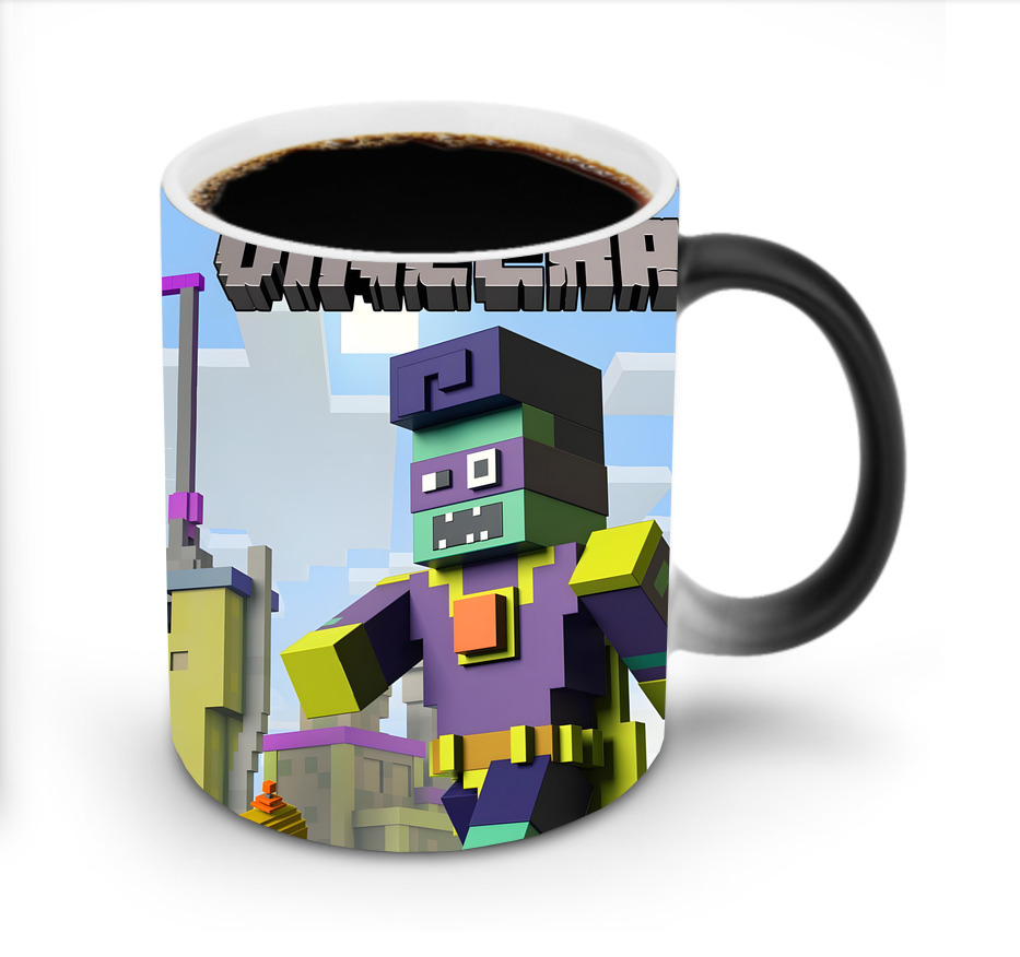 （画像用） マインクラフト ブロックの世界 Minecraft MC Block world 温度変色マグカップ